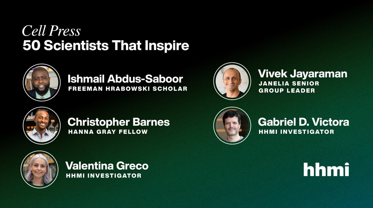 HHMI (@hhminews) on Twitter photo 🎉 Congratulations to our HHMI & <a href="/HHMIJanelia/">HHMI | Janelia</a> scientists named to <a href="/CellPressNews/">Cell Press</a>’ 50 Scientists That Inspire list, which honors scientists whose research and careers drive innovation, cross boundaries, and inspire the leaders of the future. 👏
More: cell.com/topic/cell-do-… 🎉 Congratulations to our HHMI & <a href="/HHMIJanelia/">HHMI | Janelia</a> scientists named to <a href="/CellPressNews/">Cell Press</a>’ 50 Scientists That Inspire list, which honors scientists whose research and careers drive innovation, cross boundaries, and inspire the leaders of the future. 👏
More: cell.com/topic/cell-do-…