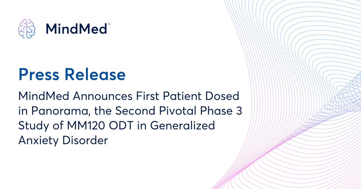 definiumtx's tweet image. The first patient has been dosed in Panorama, our second Phase 3 study evaluating MM120 ODT for #GAD. We extend our gratitude to the US and European investigators, clinical trial sites, and patients participating in this pioneering research. Read more: bwnews.pr/4gkjF85