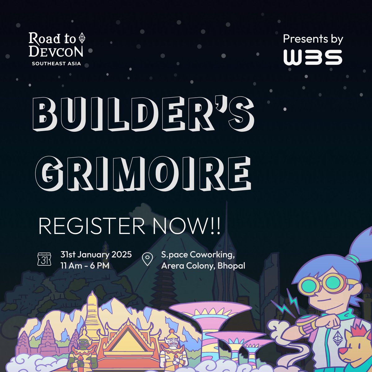 Web3spell's tweet image. 🚀 Web3spell presents The Builders’ Grimoire – an exclusive Ethereum  workshop!

📅 31st Jan | 📍 S.Pace, Bhopal
⚡ Hands-on coding | 🏆 Prizes | 🍽️ Food | 🎯 Quizzes

Limited seats! Join us &amp;amp; start building! 🔮✨
lu.ma/k7n7p1lc

@EFDevcon
 #Ethereum #Web3spell