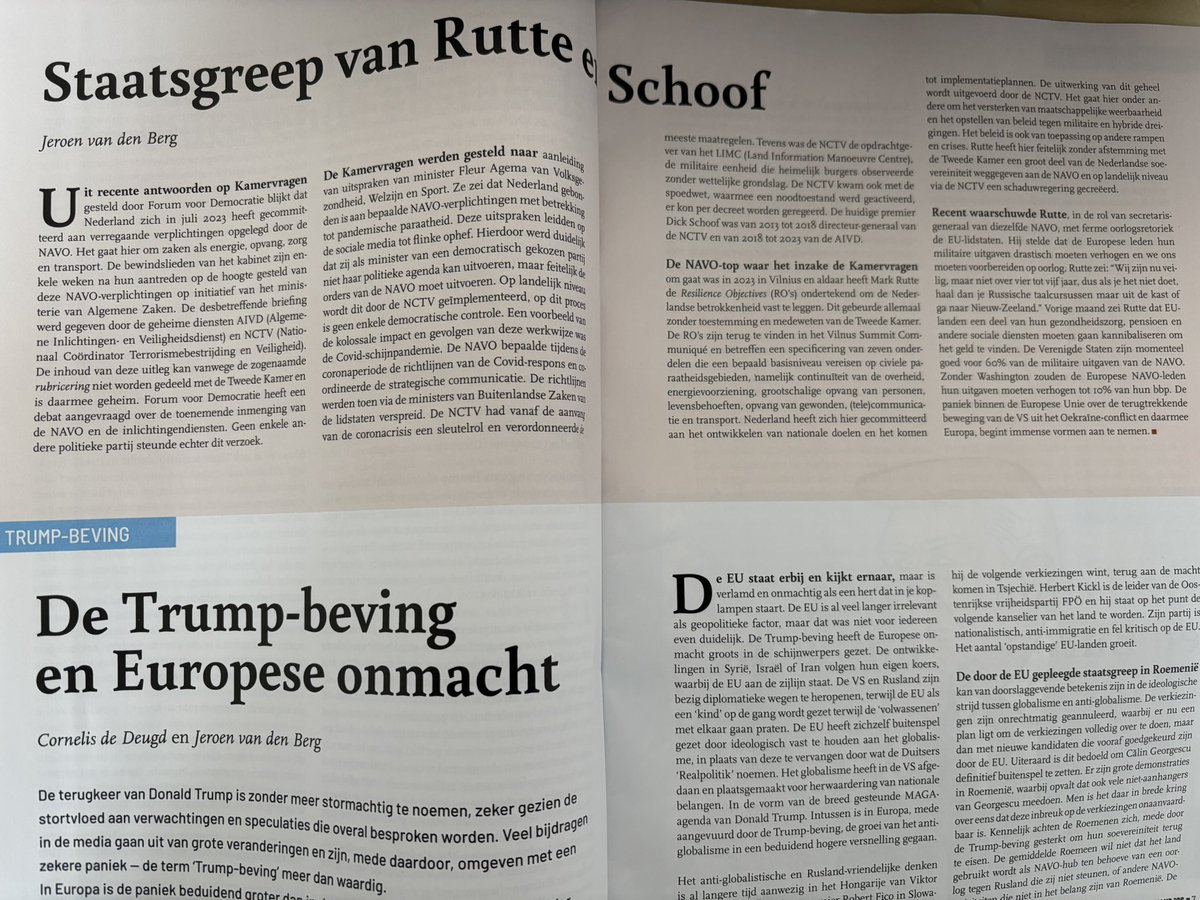 <a href="/_GezondVerstand/">Gezond Verstand Magazine</a> bericht dus wel over de (geheime) NAVO-verplichtingen:

“Rutte heeft hier feitelijk zonder afstemming met de Tweede Kamer een groot deel van de Nederlandse soevereiniteit weggegeven aan de NAVO en op landelijk niveau via de NCTV een schaduwregering gecreëerd.” 👇