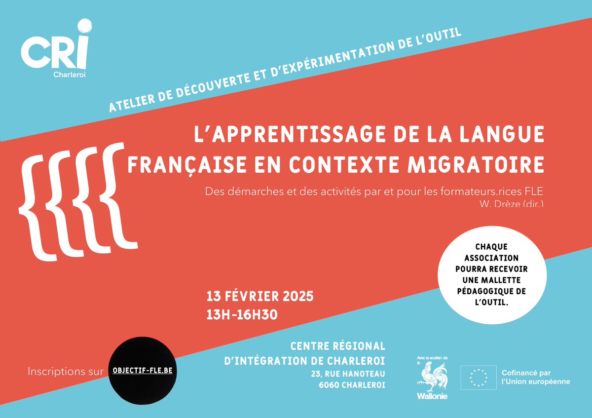 ❗ À vos agendas !

➡️ L'apprentissage de la langue française en contexte migratoire.

📅 C'est le 13 février 2025 de 13h à 16h30.