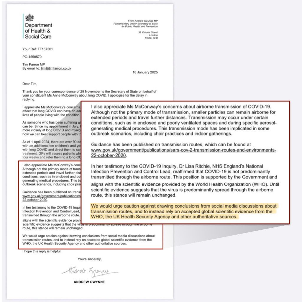 This is not some social media conspiracy, as the author of the letter rather obnoxiously implies.

This is evidence directly from key witnesses at the Covid Inquiry.

It’s time for Mr Gwynne to challenge the ‘groupthink’ of those who are only interested in saving face.

/23