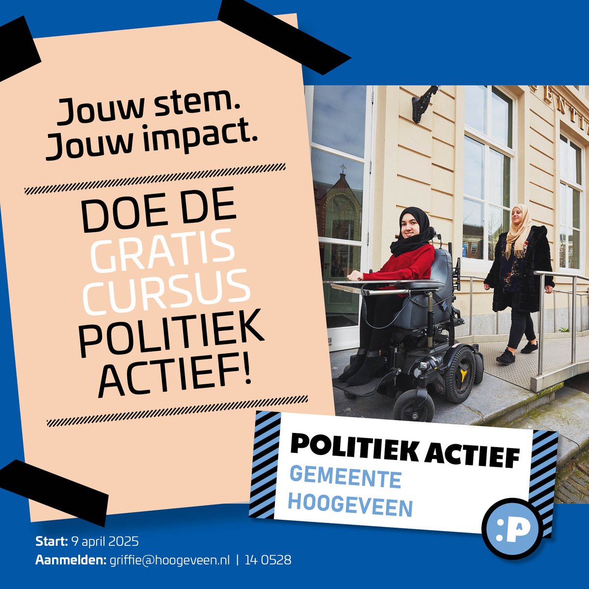 🗳️ Wil jij écht impact maken in jouw gemeente? De cursus Politiek Actief helpt je op weg! De cursus in april is vol, maar een nieuwe editie start in september. Meld je aan voor de wachtlijst via griffie@hoogeveen.nl. #JouwStem #JouwImpact