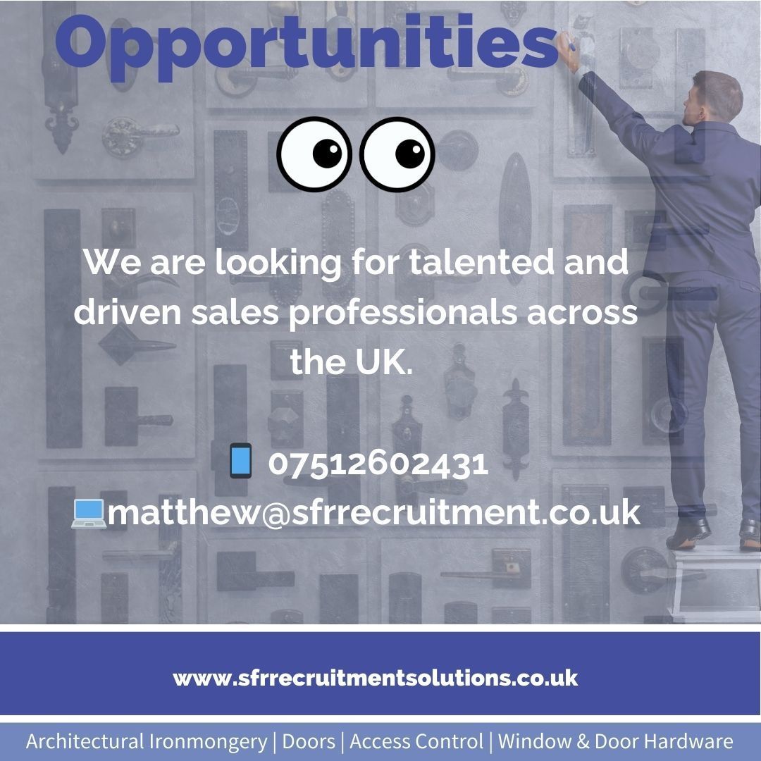 SolutionsSfr's tweet photo. 🔹 If you are looking to challenge yourself, change environment or want that next step in your career, follow us &amp; keep up-to-date with the latest vacancies across the UK!!🔹 

Ironmongery 🔹  Doors  🔹 Access Control  🔹 Door Hardware 

🔑🚪🔓 
#connectingpeople #new https://t.co/Qzgbmisbco