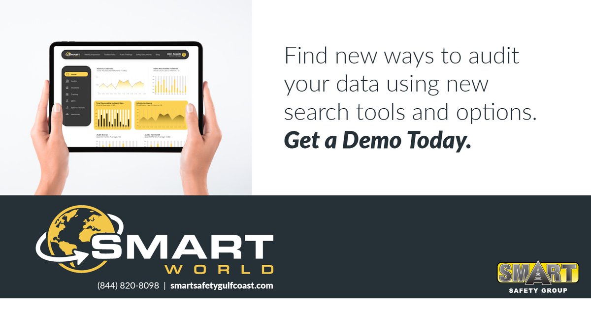 SMARTSafetyTeam's tweet photo. Check out these new ways to audit your data using new search tools to drill down by date range and other filters. Learn more about SMART World and what it offers today! https://t.co/5KcK7AoCQS #SMARTWorld #SMARTSafety #auditdata https://t.co/me6JVINAss