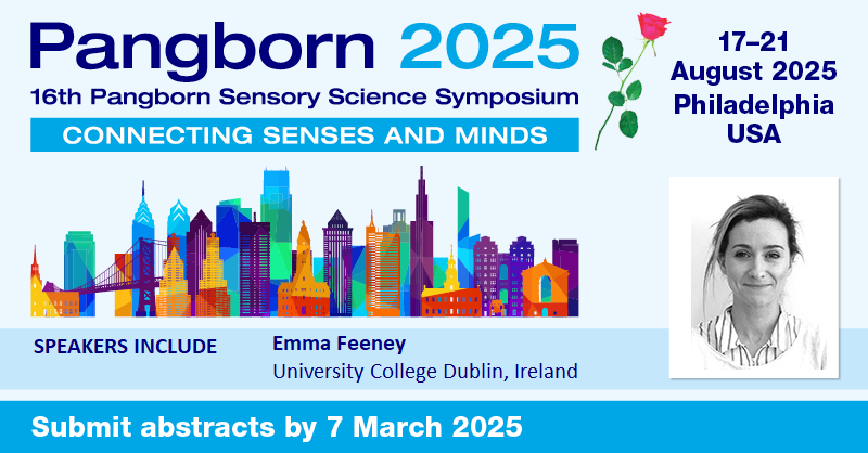Pangborn 2025 (@pangbornsymp) on Twitter photo Meet the speaker: Emma Feeney (<a href="/EmmaLFeeney/">Dr Emma Feeney</a>) <a href="/UCDFoodHealth/">UCDFood&Health</a> to give invited lecture at #Pangborn2025.
View more speakers and submit abstracts for talks and posters at bit.ly/PANG2025
Poster awards and travel bursaries available!
#sensoryscience Meet the speaker: Emma Feeney (<a href="/EmmaLFeeney/">Dr Emma Feeney</a>) <a href="/UCDFoodHealth/">UCDFood&Health</a> to give invited lecture at #Pangborn2025.
View more speakers and submit abstracts for talks and posters at bit.ly/PANG2025
Poster awards and travel bursaries available!
#sensoryscience