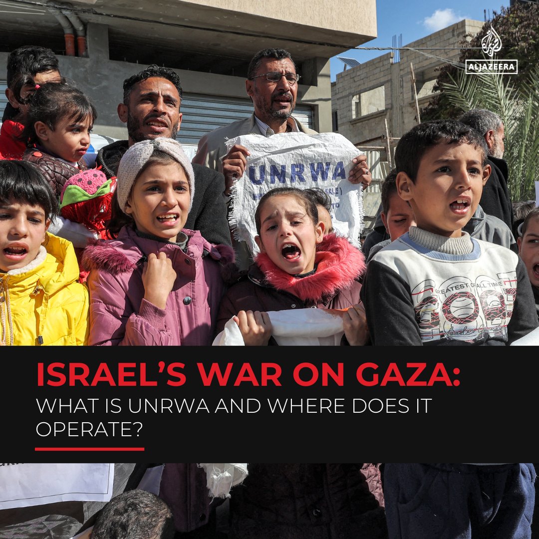 THREAD 🧵

Israel has ordered UNRWA, the backbone of Palestinian aid, to cease operations by Thursday.

This move has sparked international condemnation.

Here’s what you need to know about the organisation and how it works.

🔗: aje.io/rjcx10