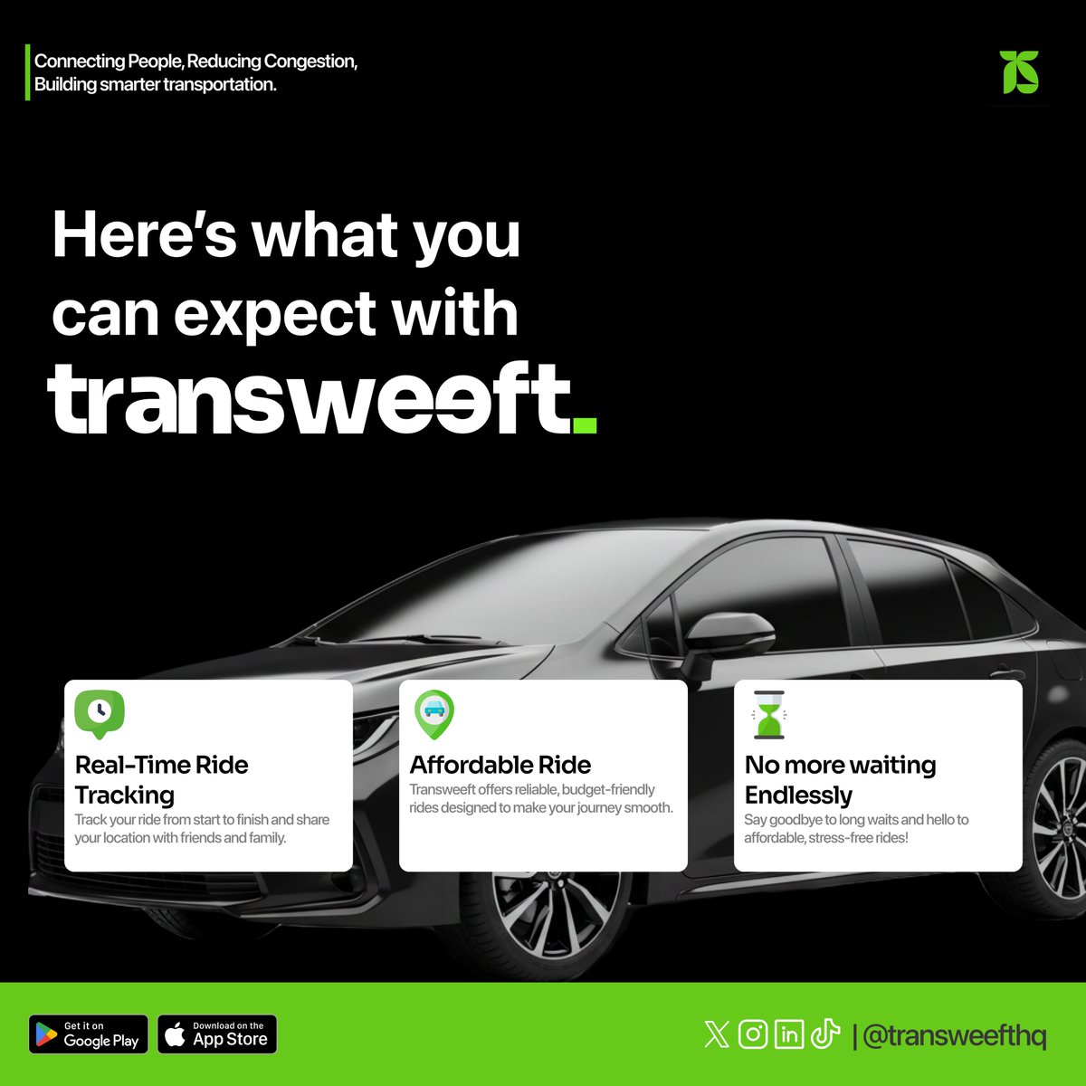 transweeft's tweet photo. Here’s what you can expect with Transweeft:
✔️ No more waiting endlessly for transport
✔️ Affordable and stress-free rides
✔️ Real-time updates to plan your day better
💬 Tell us which of these benefits excites you the most!
#transweeft #TransweeftLaunch https://t.co/YUzdRlt39G