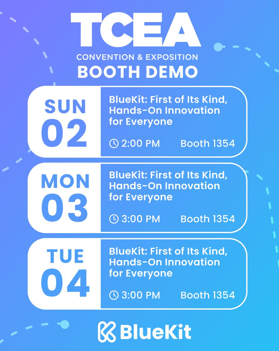 Don’t miss out! We’re showcasing BlueKit at booth 1354 with exclusive demos at TCEA, Feb 1-5. 

Not attending TCEA but still want to see the BlueKit in action? Don’t worry we will be posting live from TCEA so you won’t miss a thing! #tcea2025 #TCEA