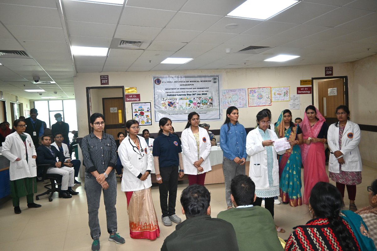 aiims_gkp's tweet image. A Public Awareness Program was organized by Dept. of Dermatology and Venerology on National Leprosy Day at AIIMS Gorakhpur under the guidance #LeprosyAwareness @JPNadda @mpprataprao @AnupriyaSPatel @MoHFW_INDIA @PMOIndia