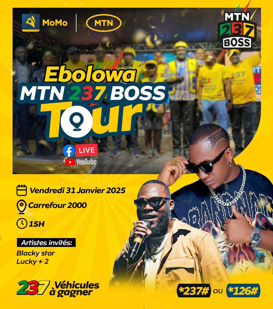 blackystar_'s tweet photo. Ce samedi à ebolowa je serai là pour le MTN 237boss tour @MTNCameroon https://t.co/i0pA7M01Wy
