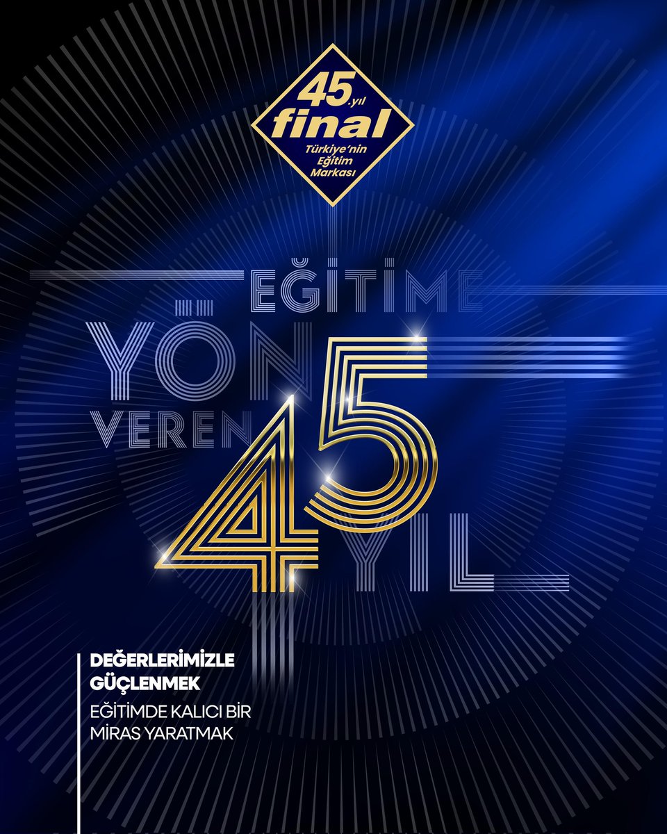 45 yıldır eğitime yön veriyoruz!
Türkiye’nin eğitim markası Final Eğitim Kurumları olarak, köklü geleneğimiz ve sürekli gelişen eğitim vizyonumuzla başarımızı sürdürüyoruz.

#EğitimeYönVeren45Yıl #FinalEğitimKurumları