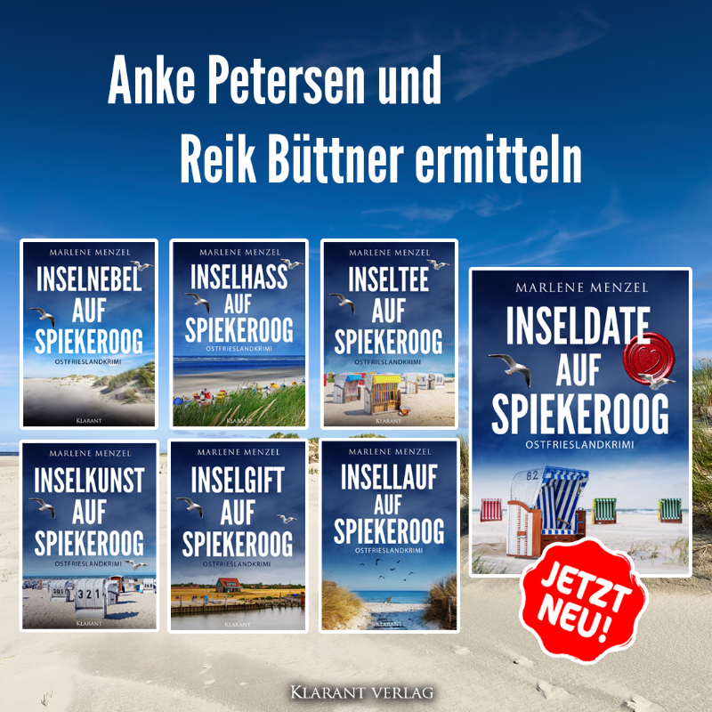 Klarant_Verlag's tweet photo. „Inseldate auf #Spiekeroog“ – ein neuer #Ostfrieslandkrimi von #MarleneMenzel aus der Reihe „Anke Petersen und Reik Büttner ermitteln“! Ein #Leichenfund im Wattenmeer sorgt für Aufregung – doch bei einer #Leiche bleibt es nicht!
https://t.co/XxhCZe6g2g
#lesen #ebooks #Krimireihe https://t.co/4FneS7HBdd