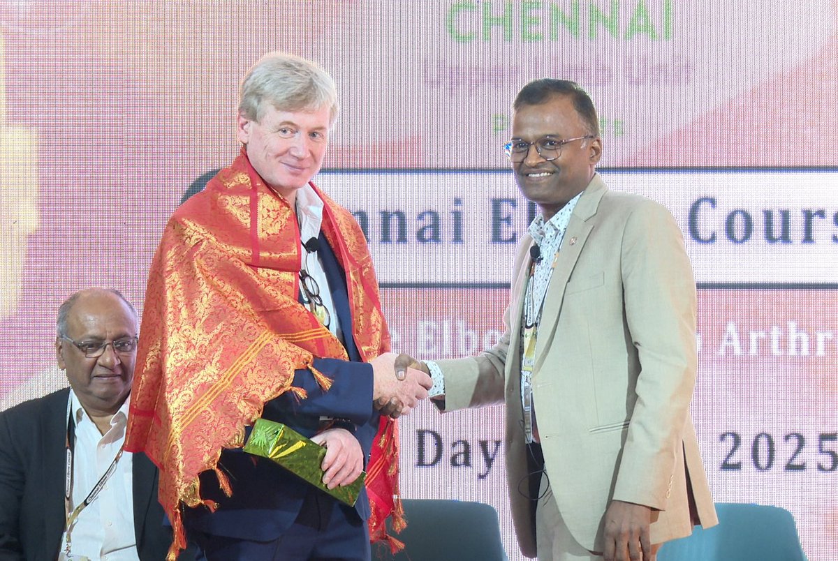 _RamChidambaram's tweet image. Great Elbow Time!!
Chennai Upper Limb Unit successfully hosted the Chennai Elbow Course, India's first-ever course focused on elbow surgery. A big thank you to @Gnomelover1970 from Cambridge, UK, and all the national faculty. Needless to say Lee and I had a tonne of fun!!