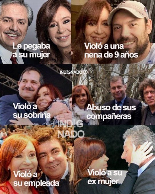 <a href="/CFKArgentina/">Cristina Kirchner</a> Che Cristina.., Vos sos socia de todos estos delincuentes, pedofilos y violadores! Cuando te vas a hacer cargo de toda esta mierda y devolver la plata que nos afanaste como jefa de una asociación ilícita!! CHORRA!!!!!!!’