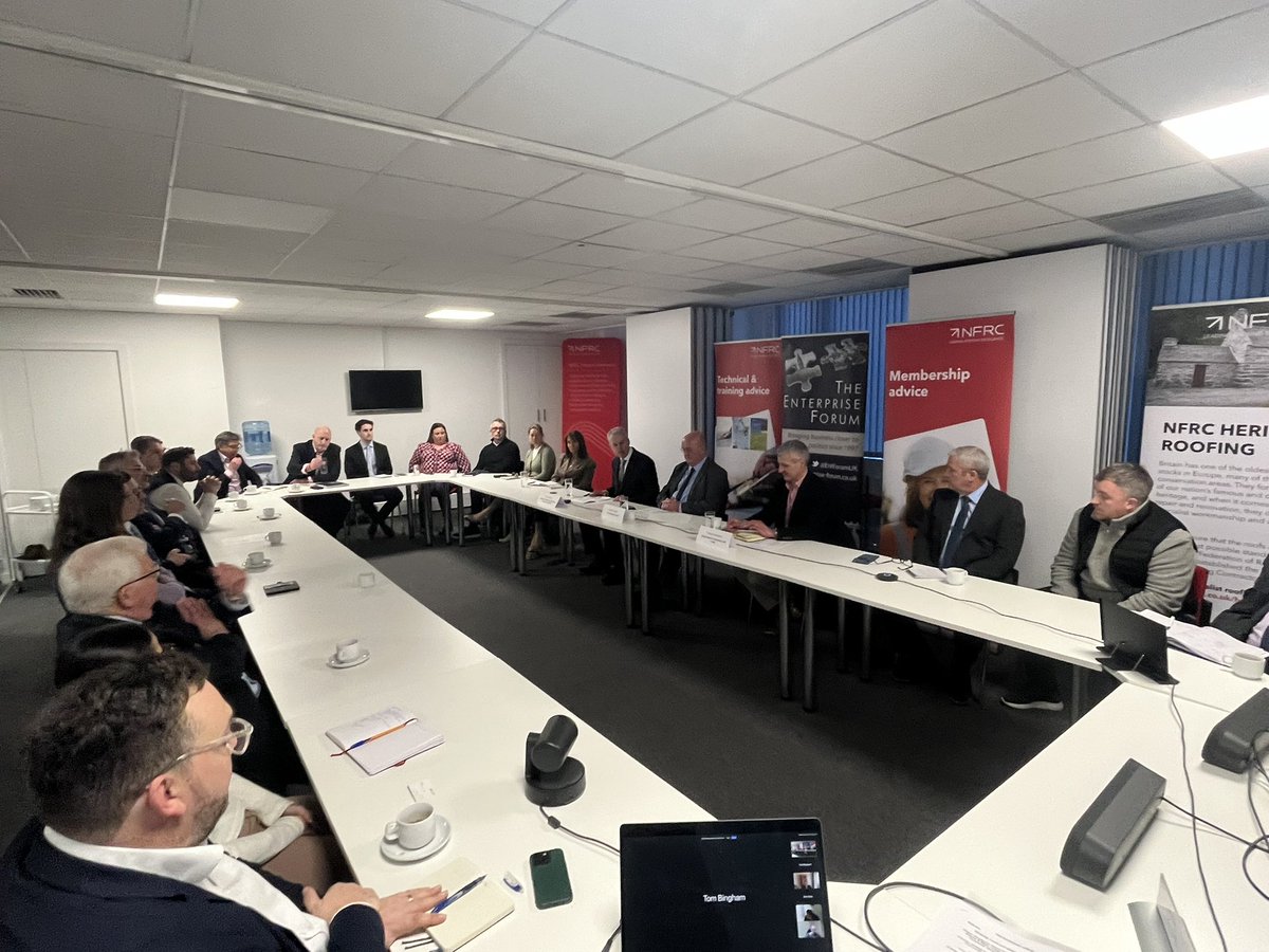 EntForumUK's tweet image. Today we were delighted to welcome Fergus Harradence, Deputy Director, Construction, Logistics, Airports & Water, @biztradegovuk to discuss Housing, Local and National Infrastructure with @EntForumUK members. Thank you to @TheNFRC for kindly hosting.