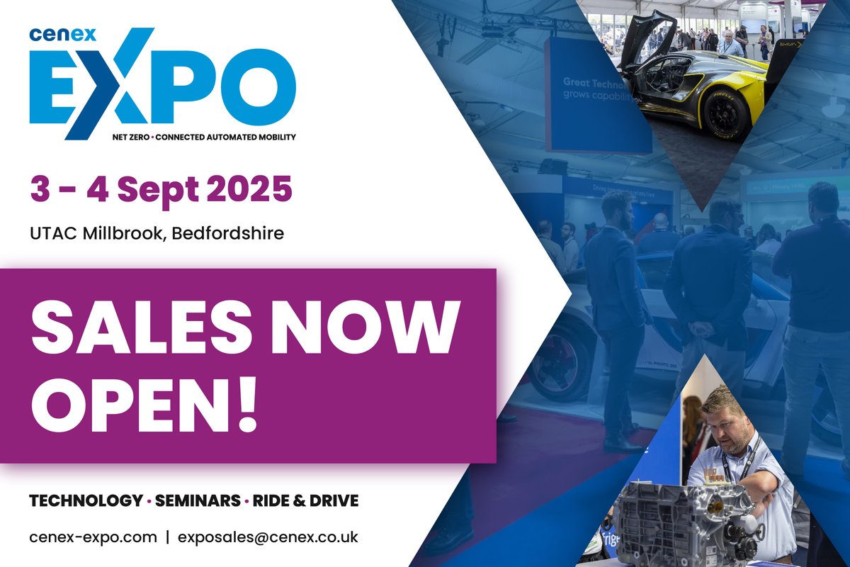 Cenex Expo (@cenex_expo) on Twitter photo 📢 STAND SALES - NOW OPEN 📢
Today we can announce that sales are now open for #cenexexpo2025 UTAC Millbrook from Wednesday 3rd to Thursday 4th September 2025.
Contact us at exposales@cenex.co.uk for more information, to download a sales prospectus: cenex-expo.s3-eu-west-2.amazonaws.com/files/salespro… 📢 STAND SALES - NOW OPEN 📢
Today we can announce that sales are now open for #cenexexpo2025 UTAC Millbrook from Wednesday 3rd to Thursday 4th September 2025.
Contact us at exposales@cenex.co.uk for more information, to download a sales prospectus: cenex-expo.s3-eu-west-2.amazonaws.com/files/salespro…