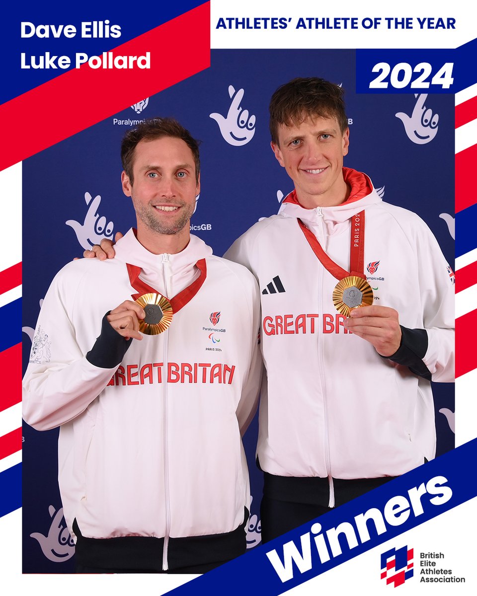British Elite Athletes Association (@gbeliteathletes) on Twitter photo 🏆 Your 2024 male Athletes' Athlete of the Year...
Congratulations to para-triathlete, <a href="/davellisgb/">David Ellis</a> and his guide, <a href="/LukePollard91/">Luke Pollard</a>! 👏
Dave and Luke topped the vote among Britain's elite athletes after winning para-triathlon's triple crown in 2024. 🏆 Your 2024 male Athletes' Athlete of the Year...
Congratulations to para-triathlete, <a href="/davellisgb/">David Ellis</a> and his guide, <a href="/LukePollard91/">Luke Pollard</a>! 👏
Dave and Luke topped the vote among Britain's elite athletes after winning para-triathlon's triple crown in 2024.