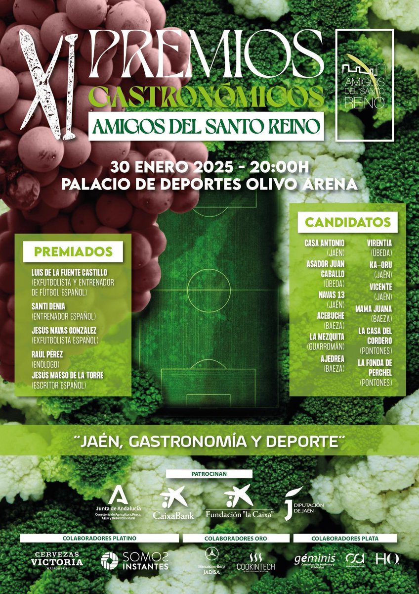Fiesta gastronómica y deportiva hoy en Jaén. <a href="/AGSANTOREINO/">Amigos del Santo Reino</a> "cocina" logrando un maridaje perfecto. Ejemplo de cómo se puede mirar hacia adentro y, al mismo tiempo, proyectar con los mejores aliados, la imagen de Jaén al exterior. Acierto pleno. Felicidades.