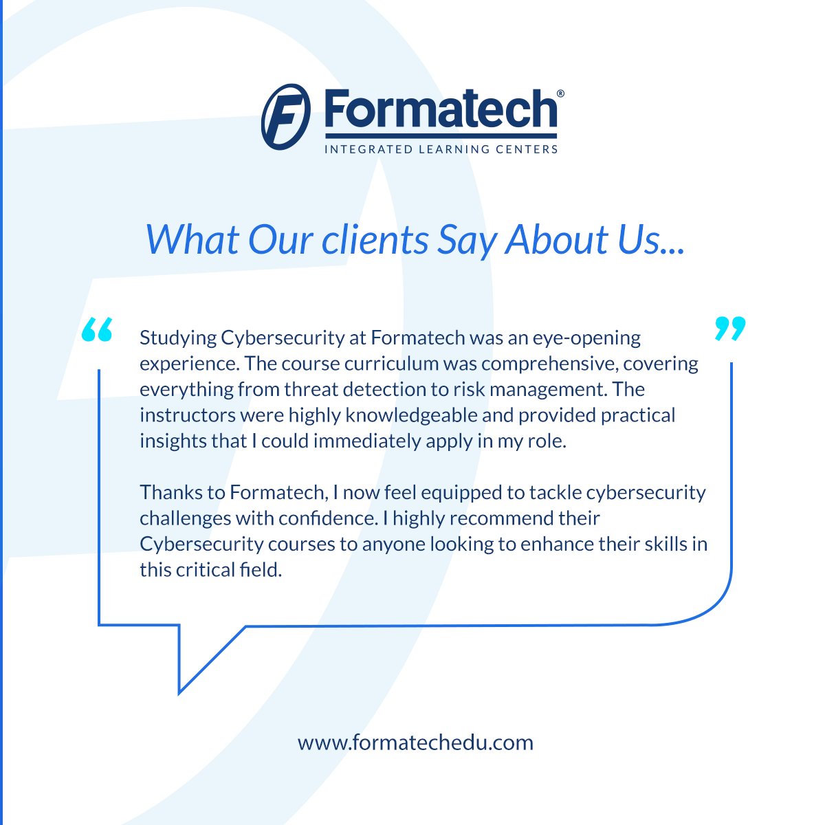 formatechedu's tweet image. Real success stories, real impact!
Hear from our learners about how Formatech’s courses transformed their careers, enhanced their skills, and opened new opportunities.

Ready to be the next success story? Explore our programs today!

#Formatech30Years #LearningExcellence