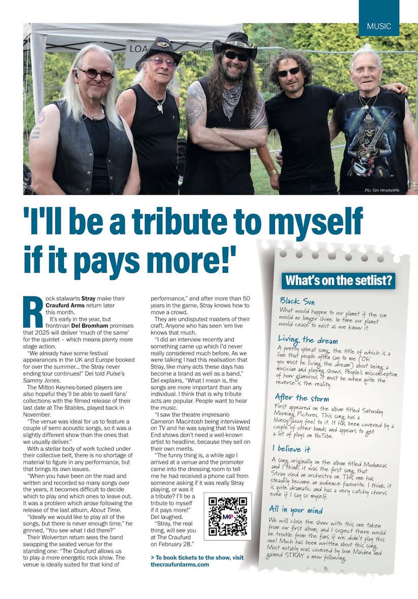 Sammy Jones (@sammyjonespress) on Twitter photo STRAY make a welcome return to <a href="/craufurdarmsmk/">The Craufurd Arms</a> this February. Del Bromham spoke with me about the upcoming show in the current issue of <a href="/pulsemagazines/">Pulse Magazine</a> - Click below to read, or pick your copy of the magazine up at The Green Room at the venue. STRAY make a welcome return to <a href="/craufurdarmsmk/">The Craufurd Arms</a> this February. Del Bromham spoke with me about the upcoming show in the current issue of <a href="/pulsemagazines/">Pulse Magazine</a> - Click below to read, or pick your copy of the magazine up at The Green Room at the venue.