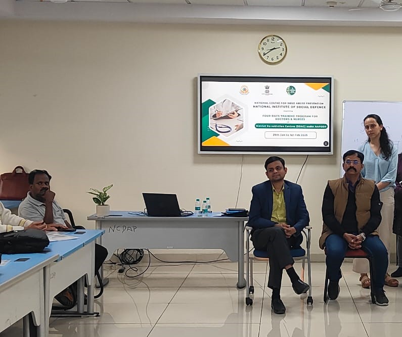 Training for Doctors and Nurses of District De-Addiction Centers on Management of Drug Addictions 📷

NISD  India is conducting a Four Day Training for the Doctors and Nurses of  District De-Addiction Centers on Management of Drug Addiction from  January 29-February 1, 2025.