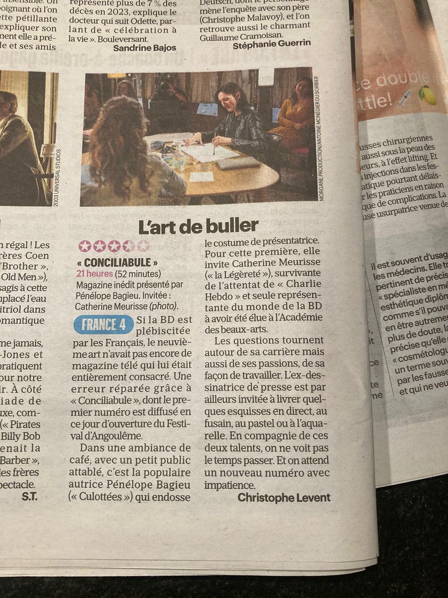 Michel Field (@michelfield) on Twitter photo Merci <a href="/le_Parisien/">Le Parisien</a>! De la BD ce soir sur <a href="/ftvculturebox/">francetv culturebox</a> pour l’ouverture du <a href="/bdangouleme/">Festival d'Angoulême</a> avec #Conciliabule: <a href="/PenelopeB/">Pélénope Bagieu</a> y dialogue avec #CatherineMeurisse par la parole et le crayon. Suivi d’un doc sur les femmes et la BD… Le 9e art sur <a href="/Francetele/">France Télévisions</a> et la plateforme <a href="/FranceTV/">France tv</a> Merci <a href="/le_Parisien/">Le Parisien</a>! De la BD ce soir sur <a href="/ftvculturebox/">francetv culturebox</a> pour l’ouverture du <a href="/bdangouleme/">Festival d'Angoulême</a> avec #Conciliabule: <a href="/PenelopeB/">Pélénope Bagieu</a> y dialogue avec #CatherineMeurisse par la parole et le crayon. Suivi d’un doc sur les femmes et la BD… Le 9e art sur <a href="/Francetele/">France Télévisions</a> et la plateforme <a href="/FranceTV/">France tv</a>