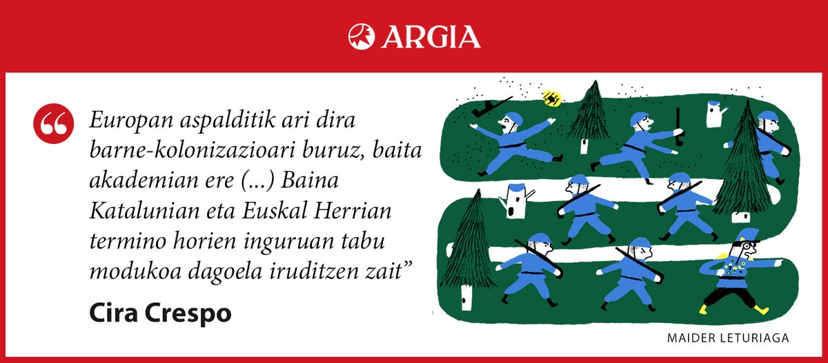 ARGIA (@argia) on Twitter photo IRITZIA | Ez esan kolonizazioa
ā Cira Crespo (<a href="/maternalias/">CiraCrespo</a>), historialaria (Maider Leturiagak ilustratuta):
argia.eus/argia-astekari⦠IRITZIA | Ez esan kolonizazioa
ā Cira Crespo (<a href="/maternalias/">CiraCrespo</a>), historialaria (Maider Leturiagak ilustratuta):
argia.eus/argia-astekariā¦