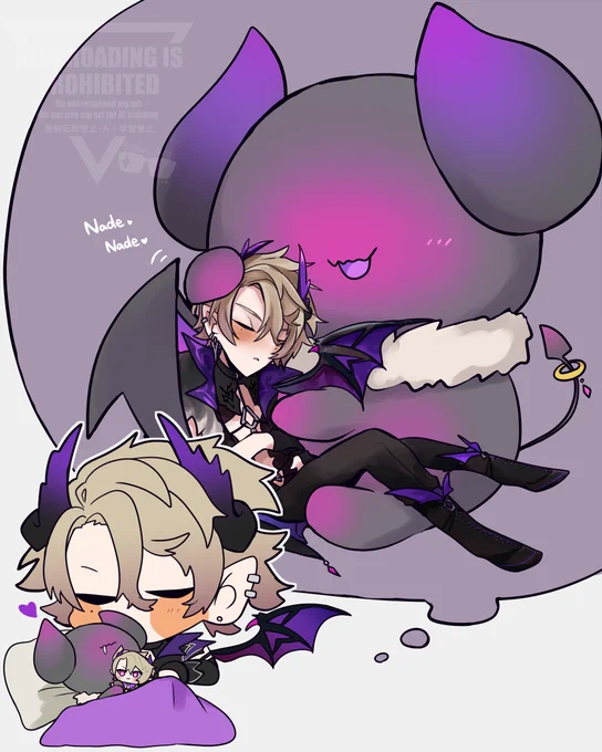 I am happy to be part of this lovely project~~!! I created illustrations and chibi art! It's time to give nade-nade back to Zanny, who always gives us nade-nade  Thank you to Zanny and to all the Netherlings involved in the project 
