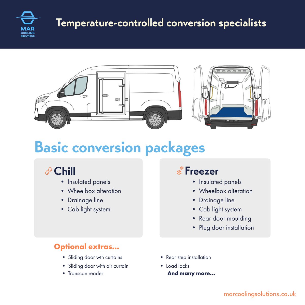 marcsltd's tweet photo. 🚛❄️ Refrigerated Van Conversions by MAR ❄️🚛

At MAR Cooling Solutions, we specialise in converting panel vans into high-performance refrigerated vehicles—perfect for transporting temperature-sensitive goods.

Need a refrigerated van? Get in touch! https://t.co/leF7NbrKdz https://t.co/Hmbxi0UTjj