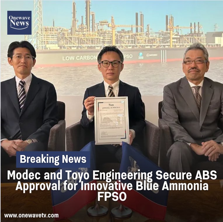 onewavenews's tweet image. Japanese offshore specialist Modec and Toyo Engineering have received Approval in Principle (AiP) from the American Bureau of Shipping (ABS) for their…

Read More onewavetv.com/2025/01/30/mod…

#Modec #ToyoEngineering #BlueAmmonia #FPSO #OffshoreEnergy #Energy #Decarbonization