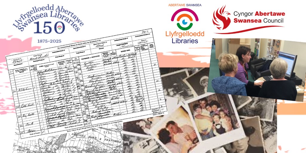 Discovermore's tweet photo. Need help with your family tree? New dates available in #Swansea Central, #Townhill, #Oystermouth, #Morriston, #Penlan, #Brynhyfryd and #Killay. Phone library to book - booking essential. https://t.co/KQABNOOZp8 https://t.co/pFMZTvAItN