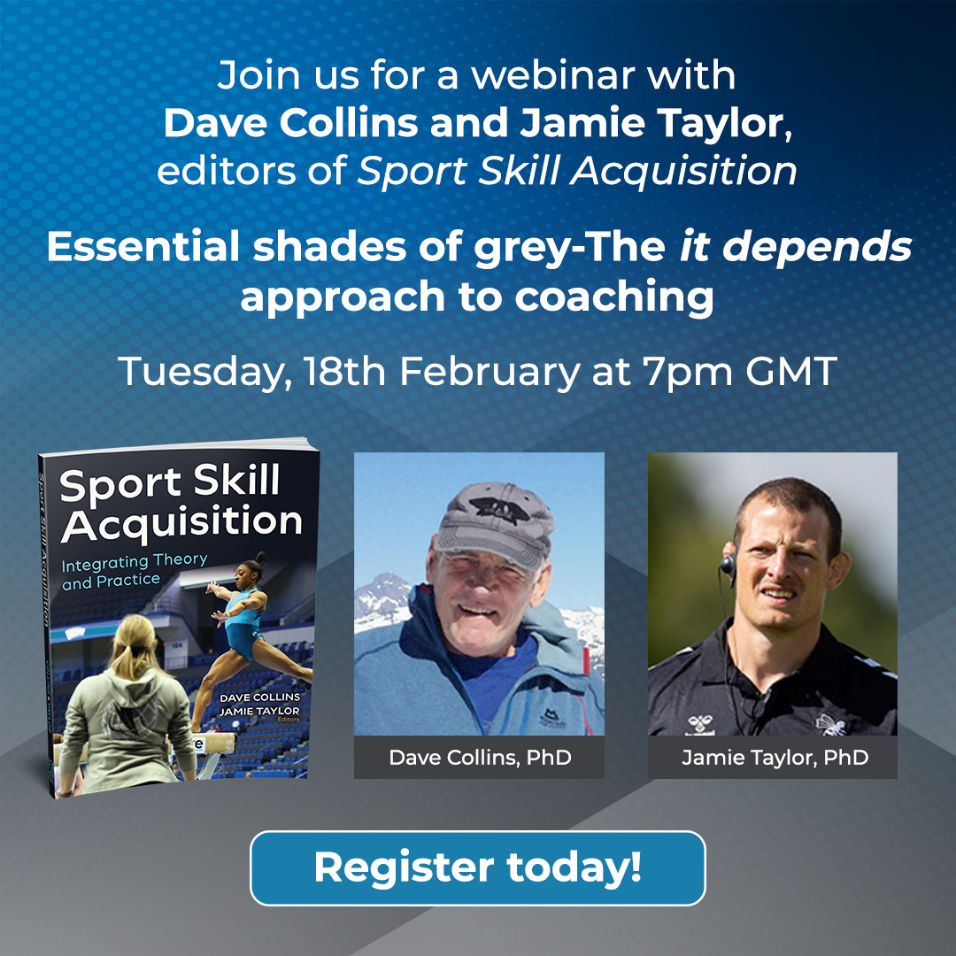 Human Kinetics Europe (@humankineticseu) on Twitter photo Join our webinar with the editors of our new book Sport Skill Acquisition, <a href="/DCGreyMattersUK/">Dave Collins</a> and <a href="/Jattaylor/">Jamie Taylor</a> to expand your knowledge in skill acquisition and motor control!
🗓️ Tuesday, February 18th
🕖 7PM (GMT)
➡️ bit.ly/4atwNGC
#Sport #Skills #Webinar Join our webinar with the editors of our new book Sport Skill Acquisition, <a href="/DCGreyMattersUK/">Dave Collins</a> and <a href="/Jattaylor/">Jamie Taylor</a> to expand your knowledge in skill acquisition and motor control!
🗓️ Tuesday, February 18th
🕖 7PM (GMT)
➡️ bit.ly/4atwNGC
#Sport #Skills #Webinar