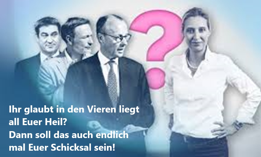 millennium21Cty's tweet photo. @SWagenknecht Höchste Zeit, dass man die @cducsubt mit der @AfD regieren lässt, damit die Rechten endlich in der Regierungspraxis entzaubert werden und ihre Wähler merken, dass auch die nur mit Wasser kochen und deren Politik in die Wüste führt. Deutschland braucht die harte Tour https://t.co/JFKD1fgXCT
