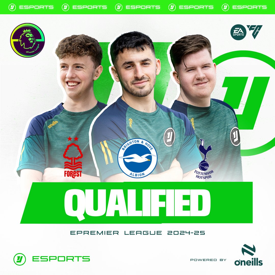 1J Esports (@1jesports) on Twitter photo 3/3 qualified for #ePremierLeague ✅
<a href="/LukeDowning_/">Luke</a> ➡️ <a href="/NFFC/">Nottingham Forest</a>
<a href="/JaydenGroden10/">Jayden Groden</a> ➡️ <a href="/OfficialBHAFC/">Brighton & Hove Albion</a>
<a href="/NiKSNEB/">NiKSNEB</a> ➡️ <a href="/SpursOfficial/">Tottenham Hotspur</a>
Group Stage kicks off on Saturday, March 1, let's go 👊 3/3 qualified for #ePremierLeague ✅
<a href="/LukeDowning_/">Luke</a> ➡️ <a href="/NFFC/">Nottingham Forest</a>
<a href="/JaydenGroden10/">Jayden Groden</a> ➡️ <a href="/OfficialBHAFC/">Brighton & Hove Albion</a>
<a href="/NiKSNEB/">NiKSNEB</a> ➡️ <a href="/SpursOfficial/">Tottenham Hotspur</a>
Group Stage kicks off on Saturday, March 1, let's go 👊