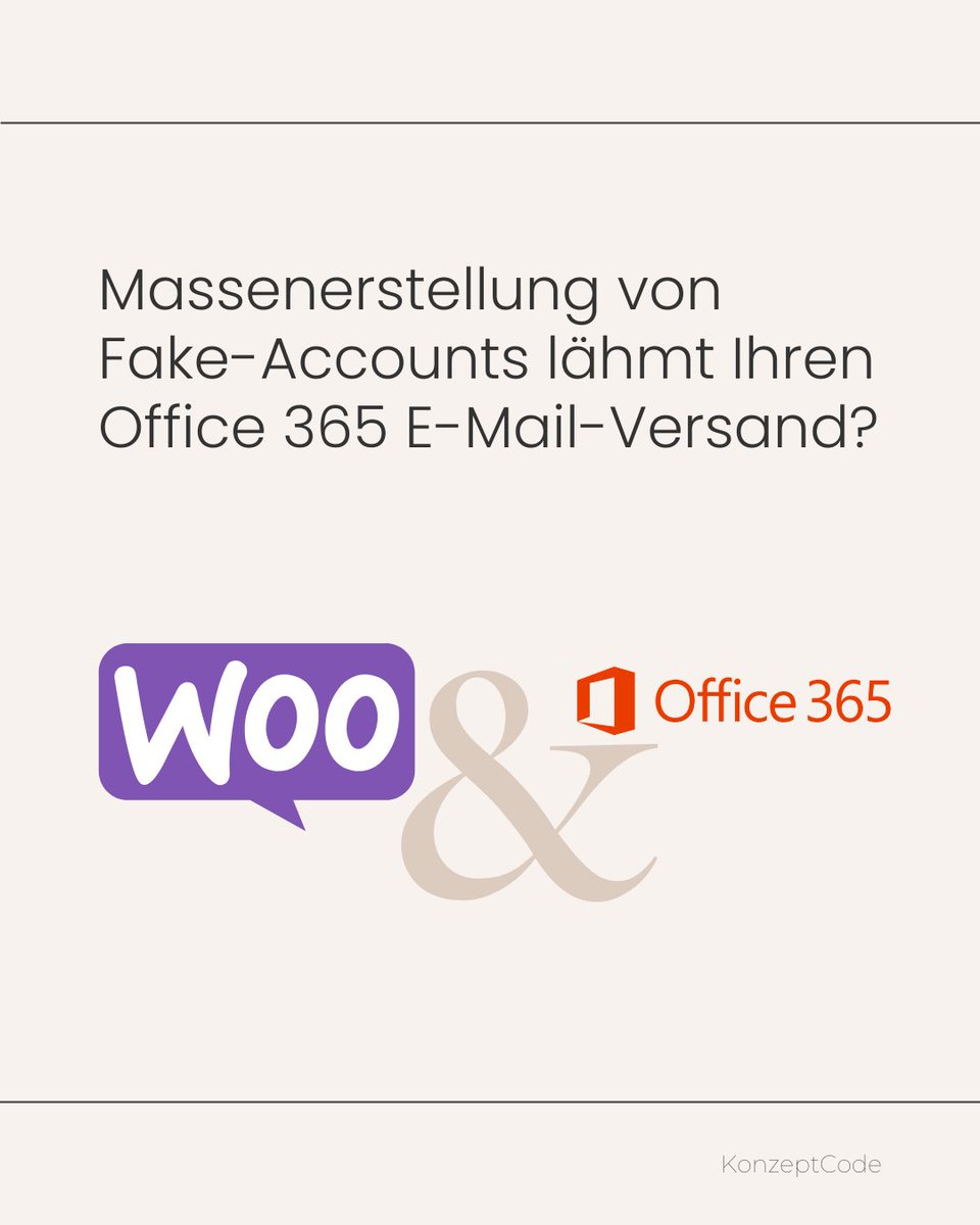 konzeptcode's tweet image. 🚨 Kennen Sie das? Tausende Fake-Accounts lähmen Ihren WooCommerce Shop und der Office 365 E-Mail-Versand streikt?
#WooCommerce #Office365 #WebSecurity #OnlineShop #WordPress #SecurityFirst #DigitalBusiness #WebDevelopment #ReactJS #VueJS