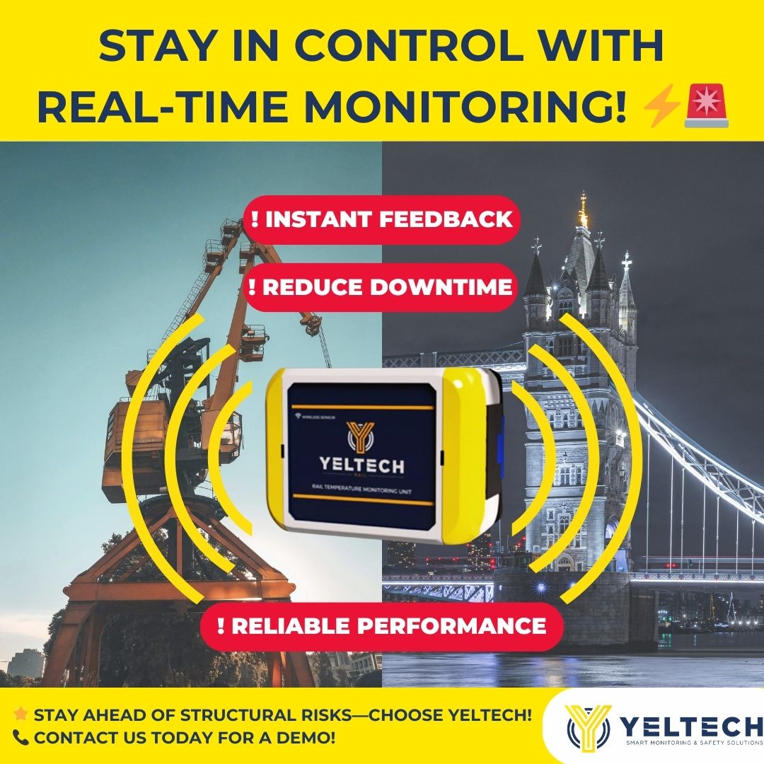 Yeltechltd's tweet image. Real-Time Monitoring: Yeltech Tilt Monitors offer real-time alerts to keep you in control—helping prevent downtime and costly failures.

#InnovativeSolutions #InfrastructureMonitoring #SafetyFirst #OperationalExcellence #Yeltech #RealTimeAlerts #Efficiency
