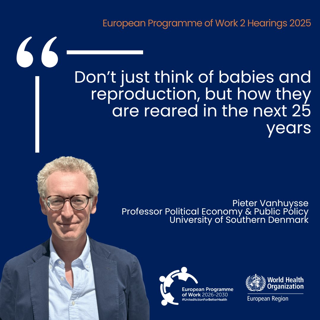 WHO/Europe (@who_europe) on Twitter photo .<a href="/PieterVanhuysse/">Pieter Vanhuysse @pietervanhuysse.bsky.social</a> underlines the under-acknowledged contribution of care-giving - rearing the next generation - in addition to productivity, that benefits all ages and builds well-functioning, thriving societies .<a href="/PieterVanhuysse/">Pieter Vanhuysse @pietervanhuysse.bsky.social</a> underlines the under-acknowledged contribution of care-giving - rearing the next generation - in addition to productivity, that benefits all ages and builds well-functioning, thriving societies