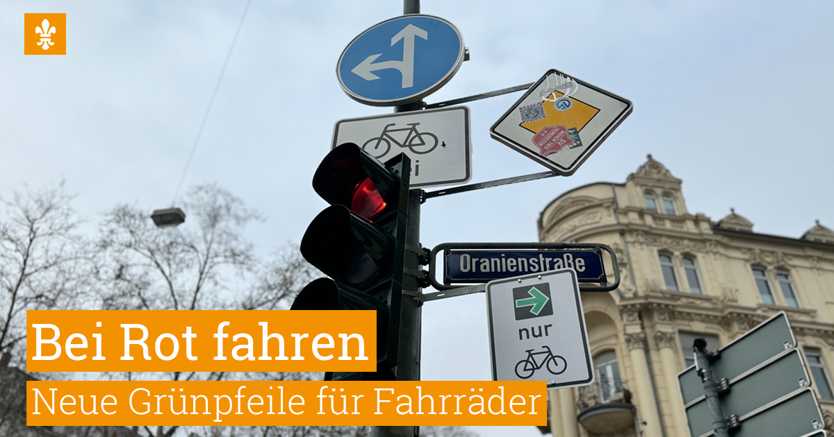 🚲🚦Nach der erfolgreichen Pilotphase in Dotzheim gibt es jetzt auch an Einmündungen des 1. Rings Grünpfeile für den Radverkehr. wiesbaden.de/pm_2025_057