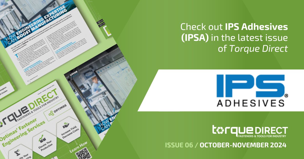 IPS Adhesives (IPSA), a global manufacturer of structural and surfacing products, has acquired a range of adhesives based on acrylate and methyl methacrylate (MMA) technology from L&amp;L Products.

Read more in Torque Direct's latest issue here - loom.ly/uHCosAc

#Torque