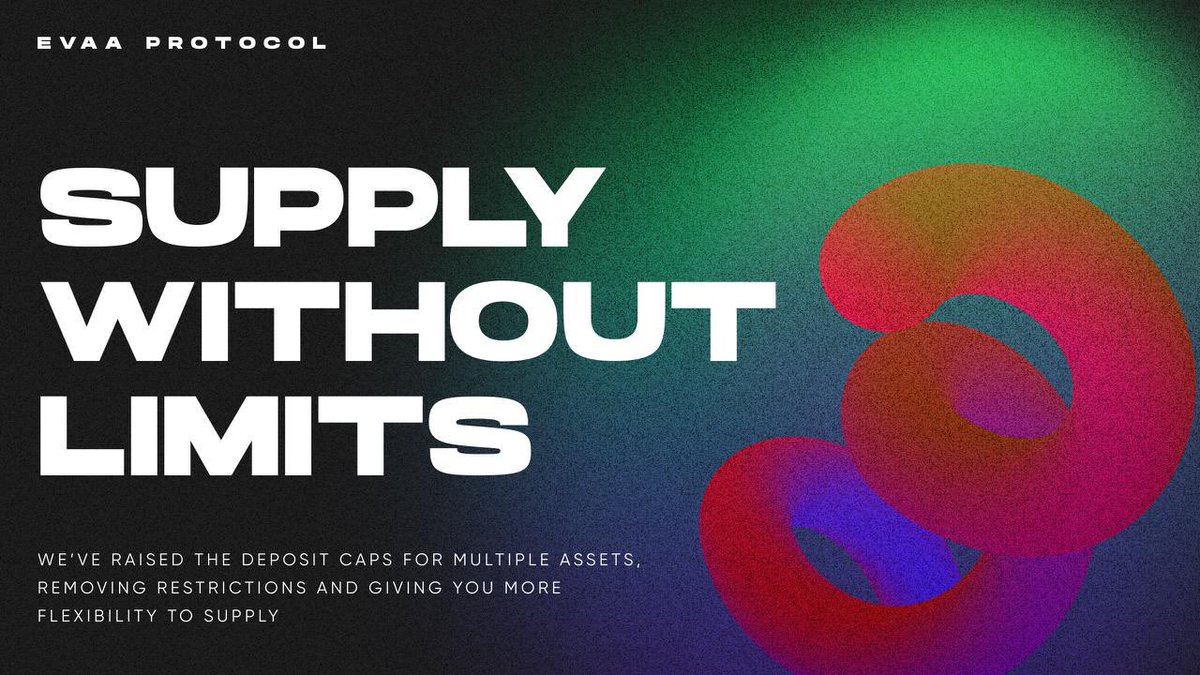 Gm evangelists! 
Gm <a href="/ton_blockchain/">TON 💎</a> 

You know that feeling when you’re ready to go all in, but some annoying limit holds you back? Yeah, been there—but not anymore. <a href="/evaaprotocol/">EVAA Protocol</a> just removed supply caps on assets that have proven their stability.

No more restrictions. No more