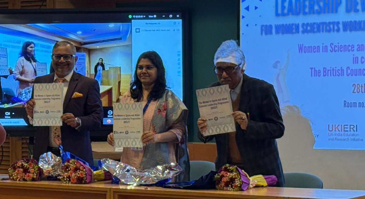 Leadership Development Workshops for Women Scientists working in Space and Allied Sciences (WiSLP), organized by WISE-KIRAN Division, Department of Science and Technology in collaboration with the British Council under the UKEIRI programme. 28-31 Jan 2025. <a href="/IndiaDST/">DSTIndia</a> <a href="/iacskolkata/">Indian Association for the Cultivation of Science</a>