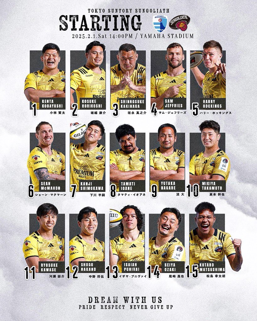 🇯🇵 Shizuoka Bluerevs vs Suntory Sungoliath 

Kwagga Smith starts for the blues, with Sylvian Mahuza on the bench #SaffasAbroad 

#rugbyjp