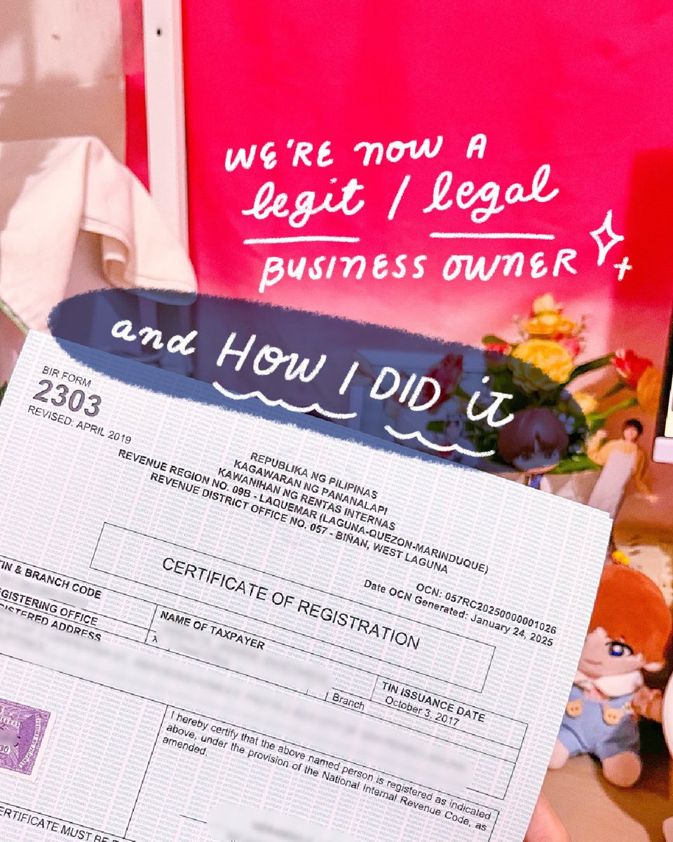 How I got my BIR certificate as a small business owner / artist 🌸  — a thread. 

hope it helps! #artph