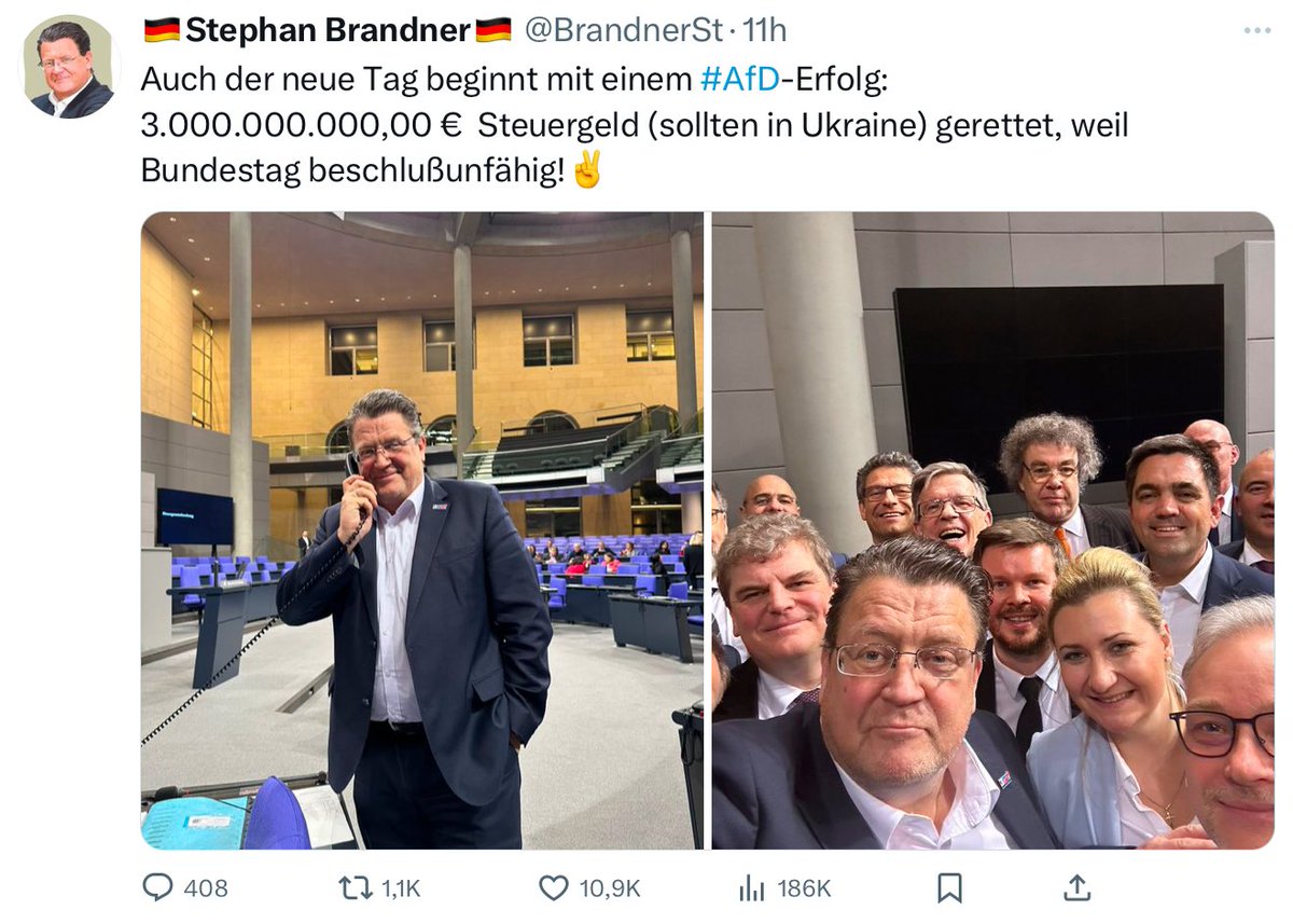 So macht die AfD mit Demokratieverhinderung Politik, widerlich!