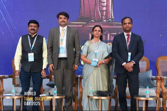 ShanthiniRaja's tweet photo. Grateful to the Tamil Nadu government and the organizing team for an inspiring World Tamil Diaspora Day 2025! The “Future of Fintech” session showcased groundbreaking innovations and the power of technology! #nrtamilwelfare https://t.co/Y8YC0bQRQW