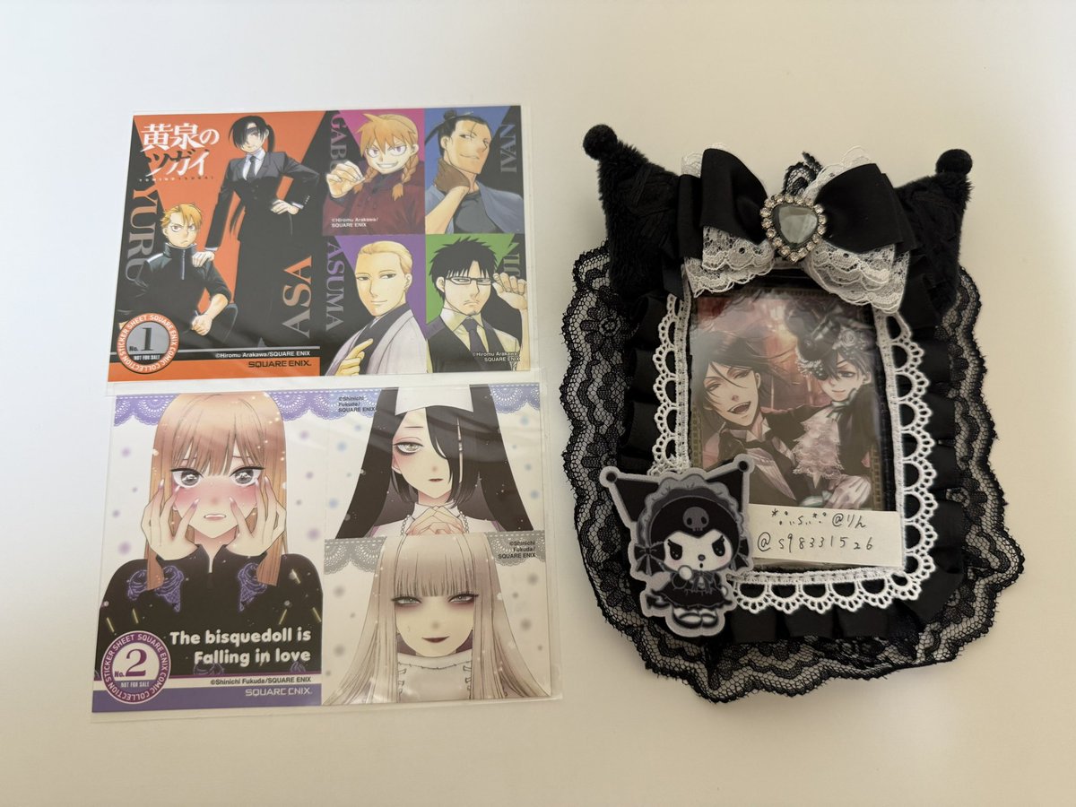 s98331526's tweet photo. 【 交換 / 譲渡 】 アニメイト コミッパ スクウェア・エニックス 特典 ステッカーシート キャンバス風ボード 黄泉のツガイ着せ替え人形は恋をする 30歳まで童貞だと魔法使いになれるらしい 雅血の陰陽師 

譲)画像①、②

求) ① 100円/枚 ＋ 送料
      ② 700円/枚 ＋ 送料
       💕600円＋送料
⬇️ https://t.co/nwukbtZLq1