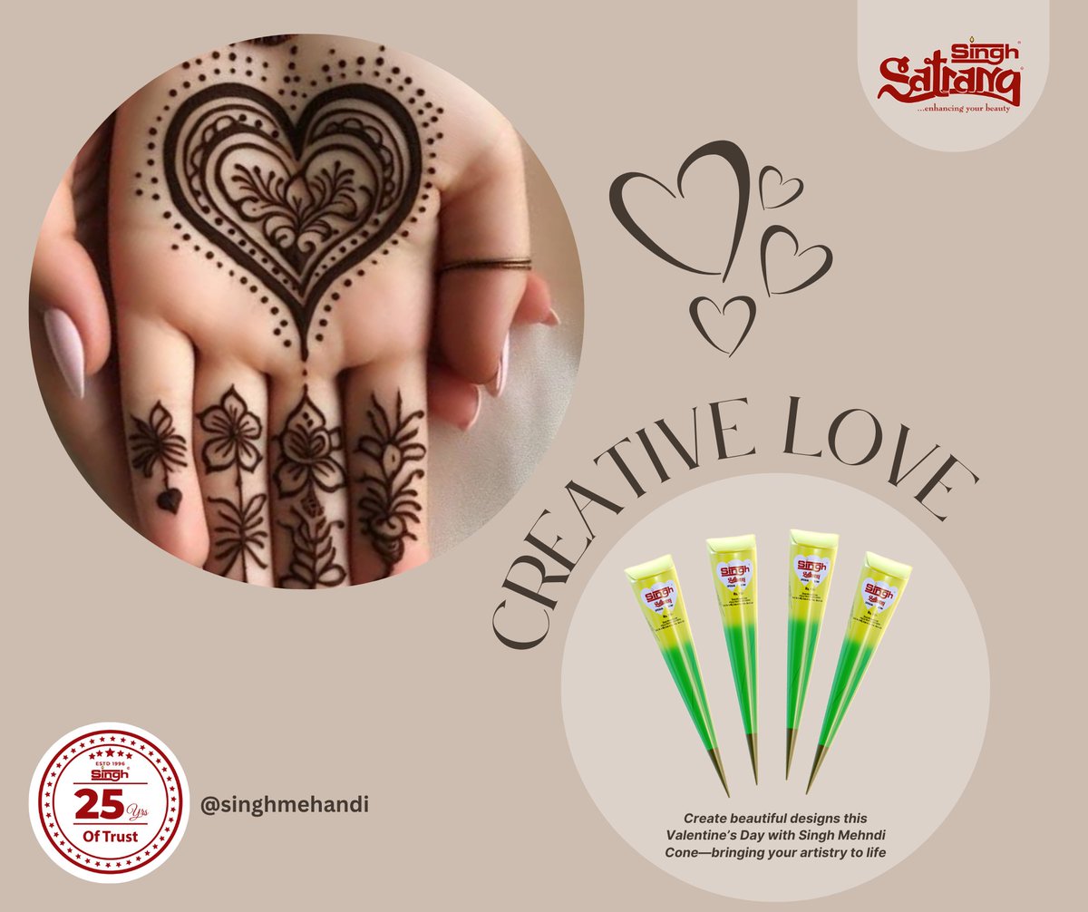 SatrangMehandi's tweet photo. Creative Love
#singhsatrangmehandi #bestmehandicone #singh #singhbansuri #singhmehandi #satrang #Singhdecorative #purehenna #enhancingbeauty #henna #mehandi #stunningmehandidesign #brandedmehandicone #safestmehandicone #art #February #valentinesday #mehandidesignsforvalentinesday https://t.co/onQ2nwc2cc
