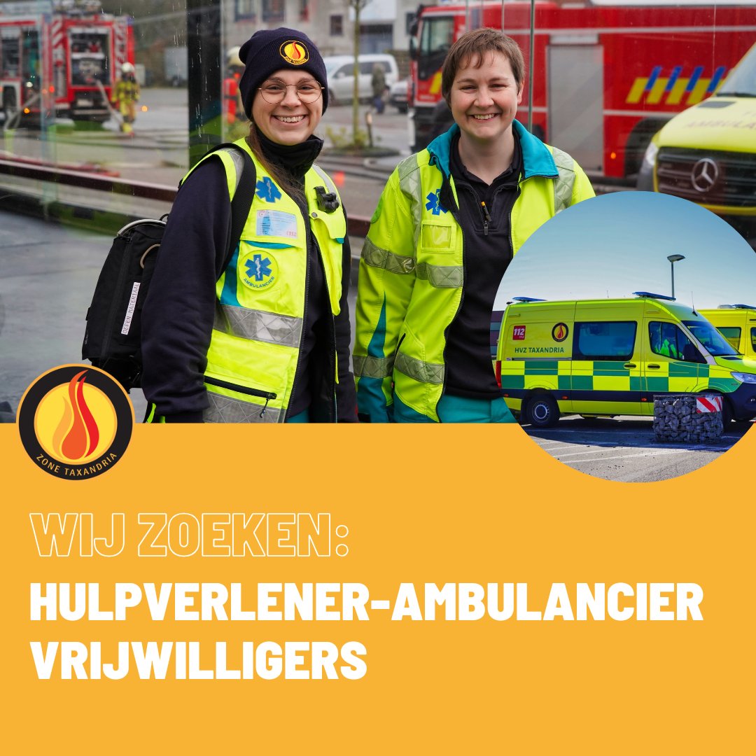 Vacature: wij zoeken hulpverlener-ambulancier vrijwilligers om het team van onze posten Turnhout &amp; Hoogstraten te versterken. Interesse? We organiseren 2 infosessies: 13/02 in #Hoogstraten &amp; 20/02 in #Turnhout om 20u bit.ly/hulpverleneram… #hulpverlening #vacature #hvztaxandria