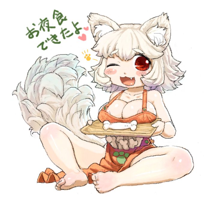 過去絵の裸エプロン椛で便乗 #女の子のウィンクは万病に効く 